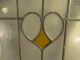 Antique Heart Holly Leaded Stained Glass Victorian Architectural Salvage Window 1900-1940 photo 3