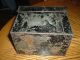 Antique Black Tin Lunch Box Hinged Lid,  Top Handle Other Antique Home & Hearth photo 2