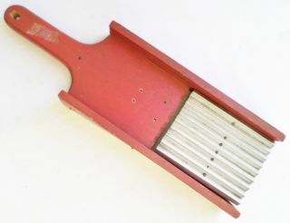 Vintage Metal Wood Hand Held Vegetable Slicer Shredder Kitchen Utensil Tool photo