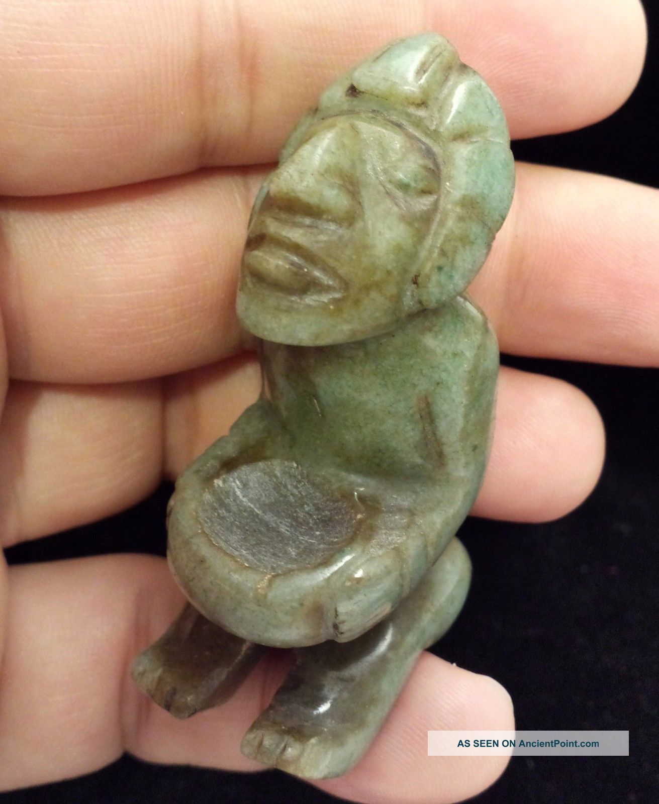 Mayan Jade Seated Figurine Green Stone Antique Pre Columbian Artifact Costa Rica The Americas photo