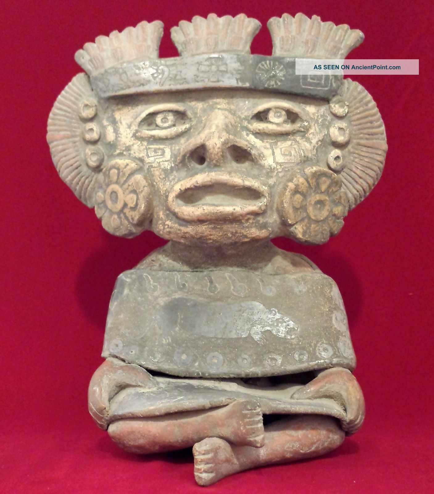 Large Teotihuacan Clay Terra Cotta Figure Pottery Pre Columbian Artifact The Americas photo