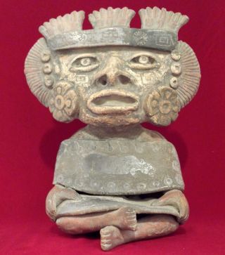 Large Teotihuacan Clay Terra Cotta Figure Pottery Pre Columbian Artifact photo