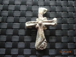 Antiques Byzantine Lead Cross Found With Metal Detector photo
