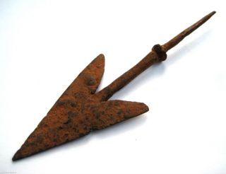Crica.  1150 A.  D British Found Medieval Period Swallow Tail Type Iron Arrow Head photo