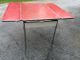 Vintage White & Red Kitchen Table W/leaves 1900-1950 photo 4