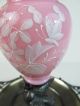 C1880 Victorian Art Glass Posy Vase W/figural Songbird Silverplate Stand Vases photo 4