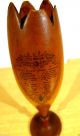 Antique Mauchline Ware Craighall Scotland Little Fortune Teller Dial Tulip Vase Other Antique Woodenware photo 5