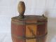 Very Rare Antique Old Cwe Wooden Canteen Flask Keg Bottle Primitives photo 1