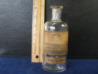 Antique Labeled & Embossed Medicine Bottle Melvin & Badger Boston Ma Apothecary photo