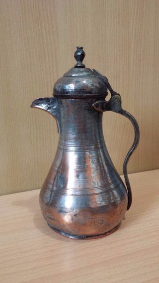 23 Old Antique Islamic Saudi / Omani Dallah Arabic Pot Jug Jar Copper Signed photo
