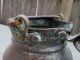 Antique Hand Hammered Copper Water Pot & Forged Wrought Iron Handle & Patina Hearth Ware photo 4