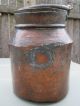 Antique Hand Hammered Copper Water Pot & Forged Wrought Iron Handle & Patina Hearth Ware photo 6