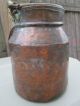 Antique Hand Hammered Copper Water Pot & Forged Wrought Iron Handle & Patina Hearth Ware photo 7