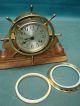 Vintage Seth Thomas Helmsman Ships Bell Mantle Clock Ships Wheel W/ Key Clocks photo 3