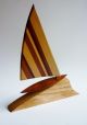 Vintage Mid Century Modern Handcrafted Wood Sailboat Sculpture Mid-Century Modernism photo 2