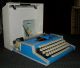 Vtg Rare Pop Funky Blue Olympia Traveller Luxe Typewriter, Typewriters photo 1