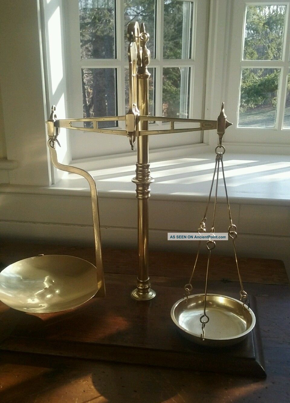 Antique S.  C.  W.  S Makers Glasgow Scotland Equal Arm Beam Scale Complete Scales photo
