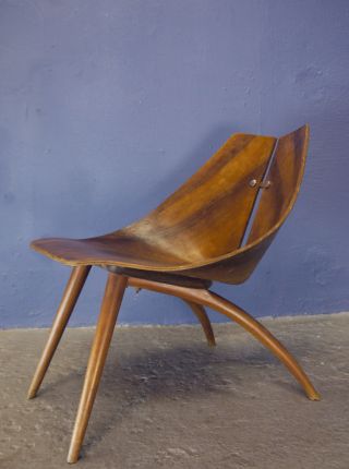 Very Rare Vintage 40s 50s Mid Century Modern American Plywood Chair Ray Komai photo