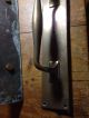 Vintage Pair Solid Brass Door Handle Pull Pub Architectural Salvage Mid Century Door Knobs & Handles photo 1