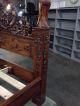 Hand Carved Mangara Solid Wood Four Poster Bed And Night Stands 