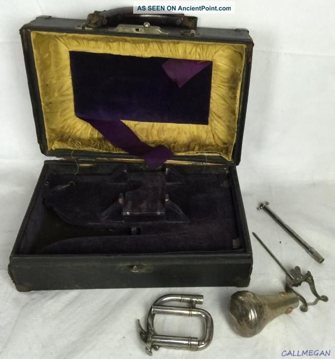 Antique Conn Trumpet Parts & Case Brass photo