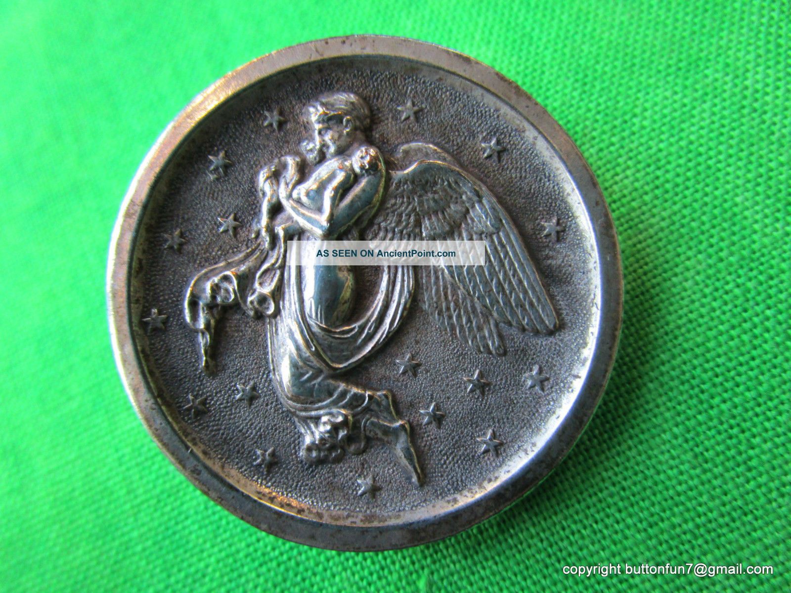 2854 – “night,  ” The Mate To Thorwaldsen Flying Angel Holding Two Babies Button Buttons photo