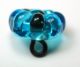 Antique Glass Charmstring Button Aqua Blue Flower Mold Design Buttons photo 1
