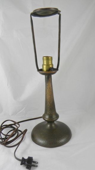 Arts & Crafts Hammered Copper Table Lamp Base Benedict Studios Attrib 1915 photo
