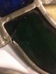 2 Primitive Antique Small Leaded Stained Glass Flower Window Hang 1900-1940 photo 4