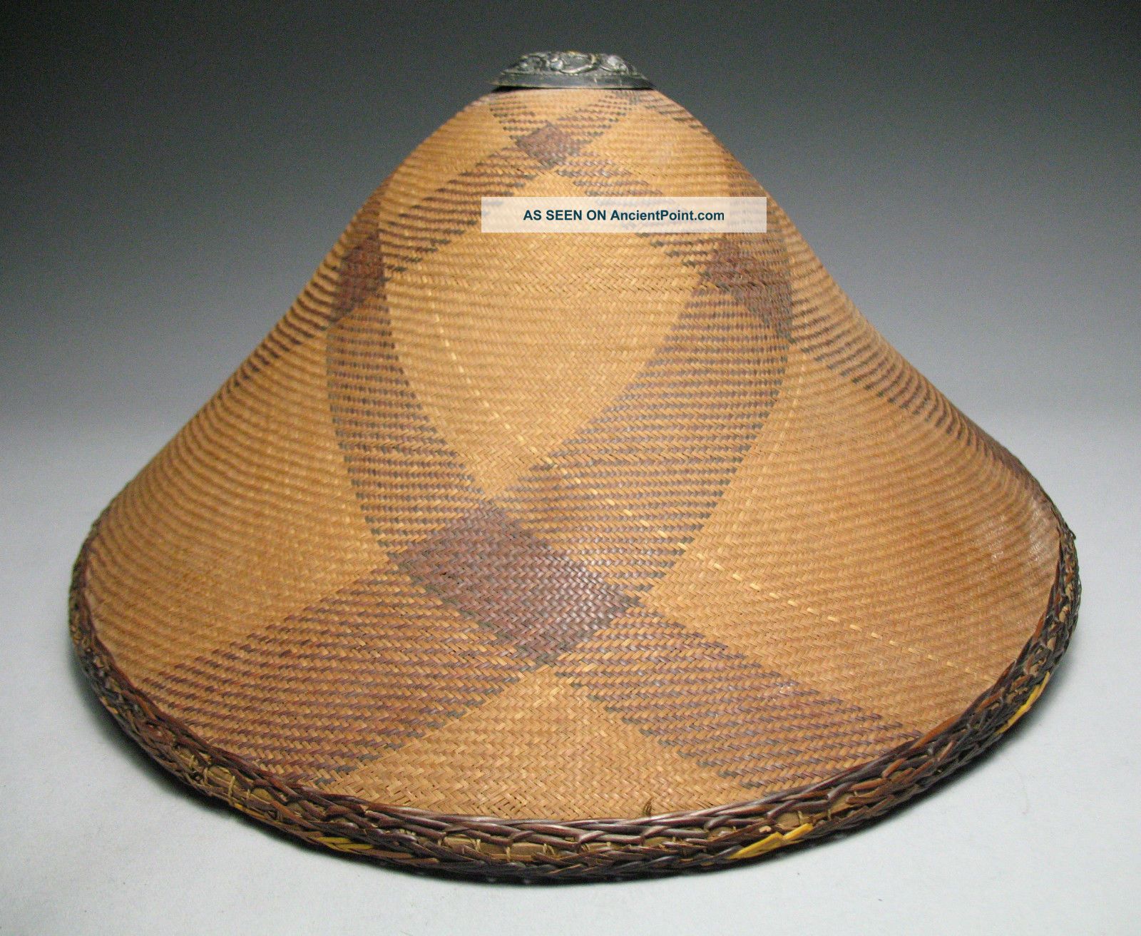 Vintage woven hat Filipino Salakot hat Philippines Asian Reed Nipa Woven Hat