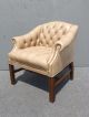 Vintage Mid Century Modern Schafer Bros Tufted Beige Leather Accent Chair Post-1950 photo 1