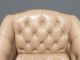 Vintage Mid Century Modern Schafer Bros Tufted Beige Leather Accent Chair Post-1950 photo 2
