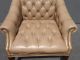 Vintage Mid Century Modern Schafer Bros Tufted Beige Leather Accent Chair Post-1950 photo 3