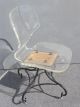 Very Unique Vintage Spanish Contemporary Lucite Accent Chair W Wrought Iron Base Post-1950 photo 5