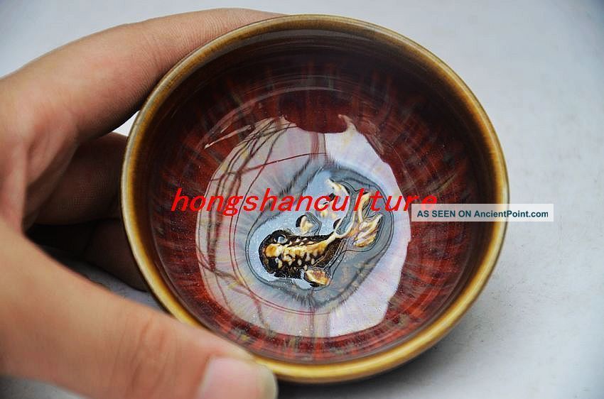 Exquisite Chinese Porcelain Handmade Fish Statue Bowl. Bowls photo