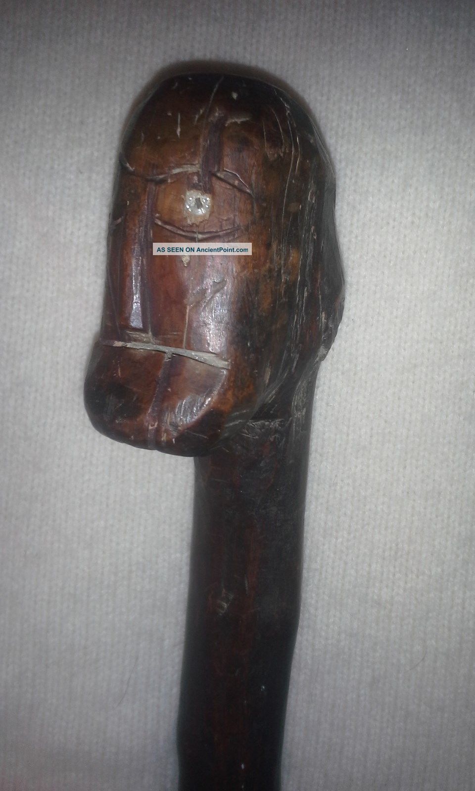 Great Lakes Iroquois Effigy Root Burl Club. .  Circa (1780 - 1820) Native American photo