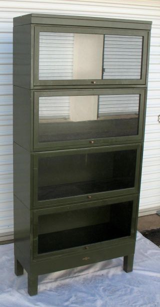 Vintage Globe Wernicke Metal Barrister Bookcase photo