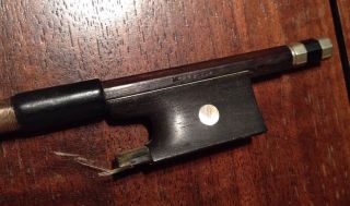 Leon Pique Silver Mounted Violin Bow,  Stamped Leon Pique.  For Restoration. photo