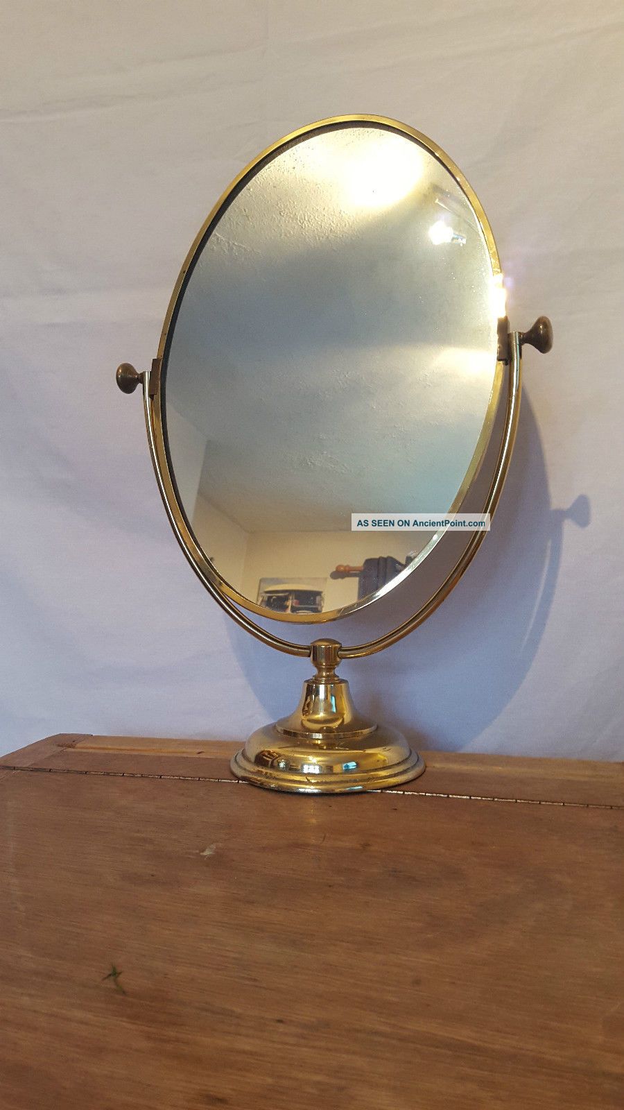 Antique Large Brass Vanity Mirror Dressing Table Mirror Vintage Peerage England 20th Century photo