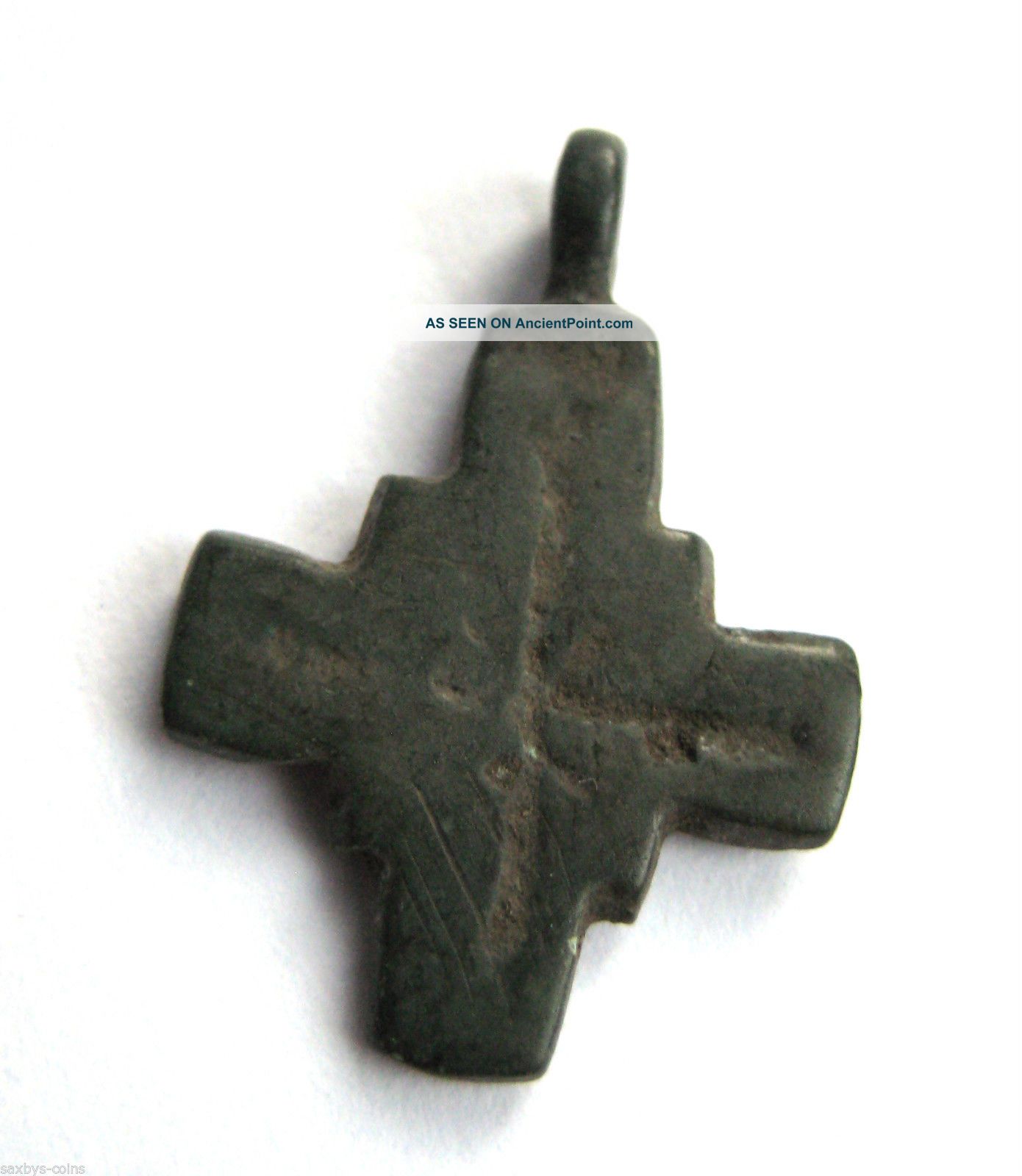 Circa.  1100 A.  D English Early Medieval Period Ae Bronze Crusader Cross Pendant British photo