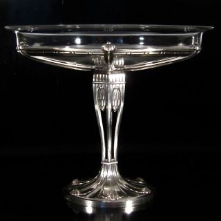 Antique French Christofle “gallia” Silver Plated & Cut Glass Centerpiece Tazza photo
