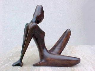 Vintage Werkstatte Hagenauer Wood Sculpture Of African Woman photo