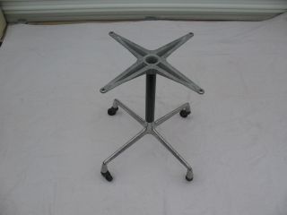 Midcentury Modern Herman Miller Eames Rolling Table Base On Wheels Casters photo