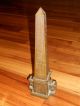 Orig.  Egyptian Cast Bronze Grand Tour Obelisk Thermometer Victorian? Art Deco Egyptian photo 1