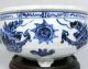 H362: Chinese Blue And White Porcelain Ware Big Incense Burner With Karaki Stand Incense Burners photo 1