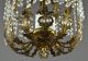 Brass & Swarovski Crystal Chandelier C1950 Vintage Antique Restored Ceiling Chandeliers, Fixtures, Sconces photo 3