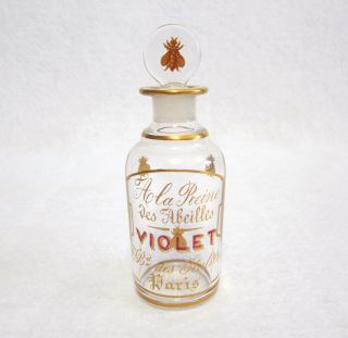 Bacarrat Perfume Bottle ' A La Reine Des Abeilles ' Violet Parfumerie Circa 1900 photo