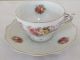 Antique Silesia Pink Yellow Rose Cup & Saucer Signed F Y Cups & Saucers photo 1