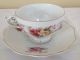 Antique Silesia Pink Yellow Rose Cup & Saucer Signed F Y Cups & Saucers photo 3