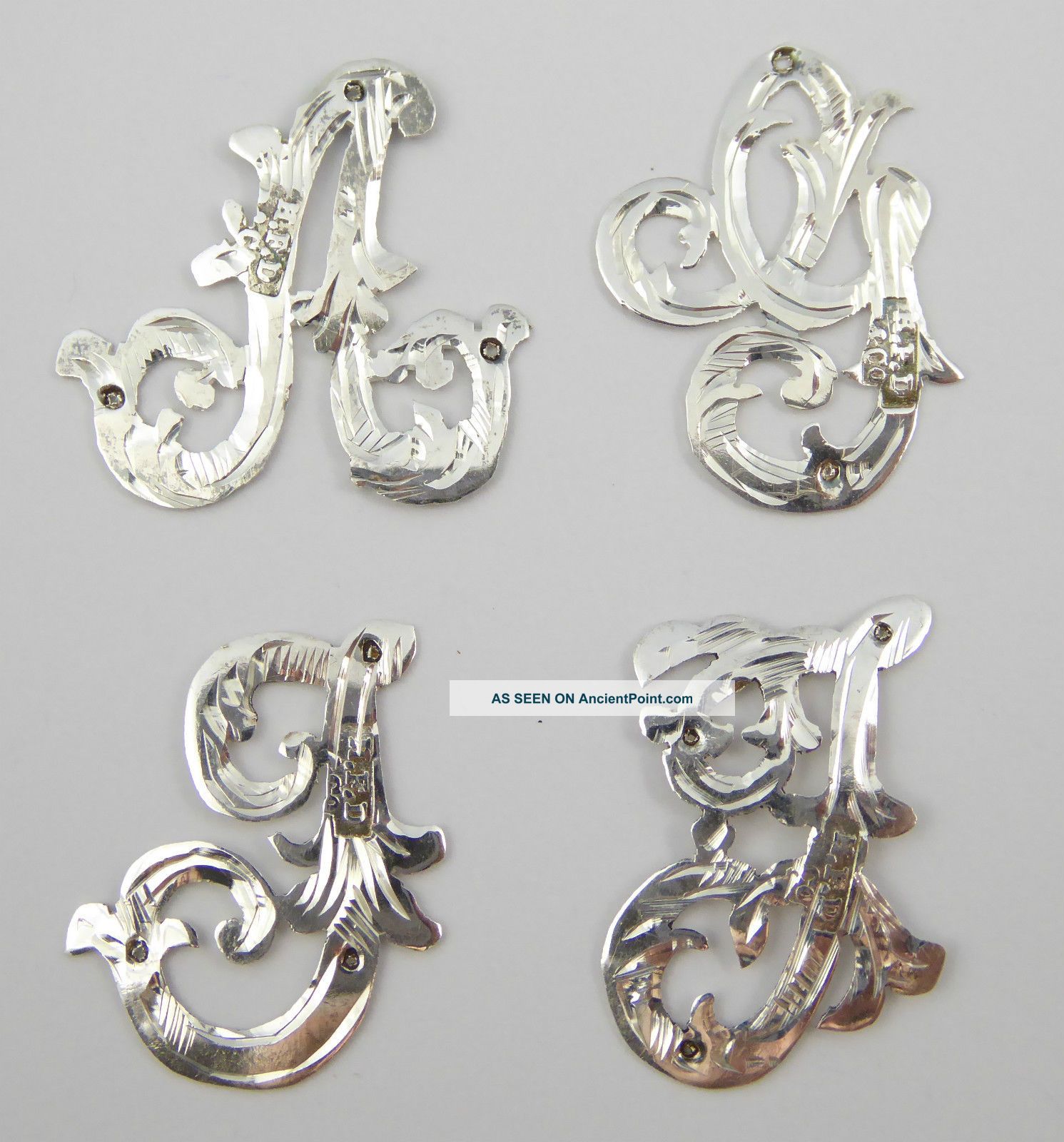 Nos Antique 1900s Silver Letters Initals Others Styles Available Layby Ava Sterling Silver (.925) photo